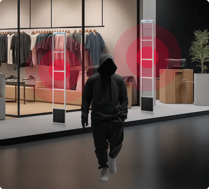 정확한 감지와 경보 알림으로 상품 도난 걱정 끝